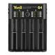 4 Slots Battery Charger USB Interface 18650 Multi-function Li-ion Ni-MH Battery Charger for AA/AAA/18650/2665 Battery Charger Intelligent Independent Charging Device (Black)