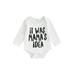 Wassery Baby Girls Boys Romper Newborn Girls Boys Long Sleeve Crew Neck Letters Print Bodysuit Infant Girls Boys Fall Clothes