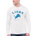 Men's Starter White Detroit Lions Logo Graphic Long Sleeve T-Shirt