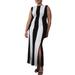 Plus Size Women's Striped Knit Maxi Dress by ELOQUII in Black Onyx Bright White (Size 18)