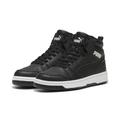 Sneaker PUMA "REBOUND V6 MID WTR JR" Gr. 38,5, schwarz-weiß (puma black, puma white) Kinder Schuhe