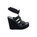 Pedro Garcia Wedges: Black Solid Shoes - Women's Size 39.5 - Open Toe