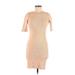 Wilfred Free Casual Dress - Bodycon Crew Neck Short sleeves: Tan Solid Dresses - Women's Size Medium