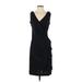 Express Cocktail Dress - Sheath V Neck Sleeveless: Black Solid Dresses - Women's Size 26