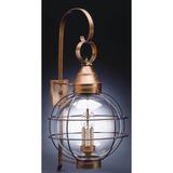 Northeast Lantern Onion 35 Inch Tall 3 Light Outdoor Wall Light - 2861-DAB-LT3-CLR