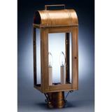 Northeast Lantern Livery 19 Inch Tall 2 Light Outdoor Post Lamp - 8033-AC-LT2-CLR