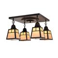 Arroyo Craftsman A-Line 17 Inch 4 Light Semi Flush Mount - ACM-4E-M-MB