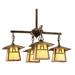 Arroyo Craftsman Carmel 27 Inch 4 Light Chandelier - CCH-8-4B-GW-MB