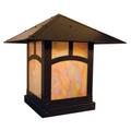 Arroyo Craftsman Evergreen 16 Inch Tall Outdoor Pier Lamp - EC-16PF-WO-BK