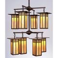 Arroyo Craftsman Glasgow 33 Inch 8 Light Chandelier - GCH-9L-4-4-BC-RC