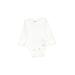 Gerber Long Sleeve Onesie: White Print Bottoms - Size Newborn