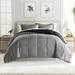 Andover Mills™ Powhattan Microfiber Reversible Comforter Set Polyester/Polyfill/Microfiber in Black | Twin/TwinXL Comforter + 1 Sham | Wayfair