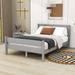 Red Barrel Studio® Adiva Full Size Wooden Platform Bed w/ Headboard & Footboard Upholstered/Velvet in Gray | 35 H x 57 W x 79 D in | Wayfair