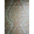 Bungalow Rose Eliazer Textured Wallpaper green Metallic bronze vintage rusted Diamond Floral damask 3D Vinyl in Brown/Green | 21 W in | Wayfair