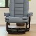 Contemporary LeatherSoft Recliner with Horizontal Stitching and Ottoman