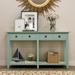 Rustic Brushed Texture Console Table with 4 Drawers & Bottom Shelf, Entryway Table Long Sofa Tables for Hallway Living Room