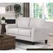 Modern Transitional Sand Hued Textured Fabric Upholstered 1pc Loveseat Attached Cushion Living Room Furniture