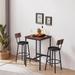 Bar Table Set with 2 Bar Stools, PU Soft Seat with Backrest,Set of 3