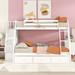 Designs Twin-Over-Full Bunk Bed with Drawers, Wood Bunk Bed Frame with Ladder and Storage Staircase, Bedroom Furniture