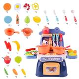 KYAIGUO Girls Boys Kitchen Toys Set for Kids Kitchen Playset Pretend Toys Food with Real for Kitchen Cooking Playset Kids Kitchen Playset for Toddlers 3-5Y