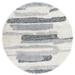 SAFAVIEH Fontana Shag Darius Abstract Plush Area Rug Grey/Ivory 6 7 x 6 7 Round