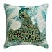 Euro Sham Cover Teal 26 x26 (65x65 cm) Throw Pillow Covers Cotton Peacock Throw Pillows For Couch Birds Pattern Contemporary Style - Art Nouveau Peacock