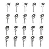 20Pcs Fishing Rod Guide Ring Stainless Steel Baitcasting Rod Guide Fishing Supply