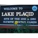 Sign Olympics Usa Sports Lake Placid Ski - Laminated Poster Print -12 Inch by 18 Inch with Bright Colors and Vivid Imagery