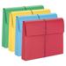 YhbSmt Colored Expanding File Wallet with Flap and Cord Closure 2 Expansion Letter Size Assorted Colors 50 per Box (77251)