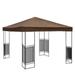 10 x 10 1/2Tier Outdoor Patio Gazebo Canopy Top Replacement Soft 300D Polyester Roof Canopy Cover Patio Garden Yard
