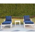 Aspen 5PC Set White Deep Seating Chair with Ottoman and End Table