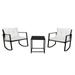 Dtwnek 2pcs Coffee Table 1pc Exposed Rocking Chair Black