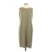 R&M Richards Casual Dress - Sheath Crew Neck Sleeveless: Green Print Dresses - Women's Size 12