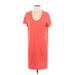 Universal Thread Casual Dress - Mini Scoop Neck Short sleeves: Orange Print Dresses - Women's Size Medium