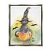 Stupell Industries Witch Cat On Pumpkin Framed On Wood by Jessica Mingo Graphic Art Wood in Brown | 21 H x 17 W x 1.7 D in | Wayfair