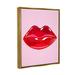 Stupell Industries Pink & Red Candy Lips Framed On Wood by Lil' Rue Graphic Art Wood in Brown/Pink | 21 H x 17 W x 1.7 D in | Wayfair