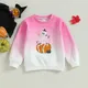 Sweat-shirt d'Halloween à Manches sulfpour Enfant Fille de 3 à 7 Ans Pull à Imprimé de Citrouille