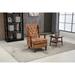 Wood Frame Armchair, Modern Accent Chair Upholstered Wingback Chairs with Nailheads Trim and Wooden Arms