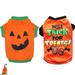 2 Pcs Halloween Dog Shirt Halloween Dog Clothes Pumpkin Ghosts Skeletons Pet Costume Printed Funny Scary Dog Apparel Halloween Party Cosplay Supplies for Pet Dogs