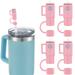 Lochimu 4 Pcs Silicone Straw Tips Covers Reusable Straw Tips Lids Dust-Proof Straw Topper Lid Creative Cup Shape Straw Tip Covers Portable Silicone Straw Covers for Cup Straws