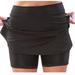 DeHolifer Women s Athletic Shorts Lightweight High Waist Sport Skirt with Slit Summer Casual Jogger Golf Solid Color Shorts Black S