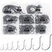 UCEC Circle Hooks Octopus Hooks for Saltwater Freshwater 170pcs/box High Carbon Steel Offset Fishing Hook for Catfish Trout Fishing Size #1 1/0 2/0 3/0 4/0 5/0 6/0 8/0