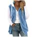 FAIWAD Womens Vests Sleeveless Fleece Jacket Solid Color Zip Hoodie Outerwear Fall Winter Plus Size Coat