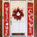 Merry Christmas Banners New Year Outdoor Indoor Christmas Decorations Welcome Bright Red Xmas Porch Sign Hanging for Home Wall Door Holiday Party Decor A1