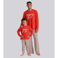 Men's Loungeable Red Trouser Pyjama Set with Papa Elf Logo New Look