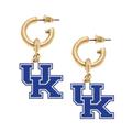 Women's CANVAS Style Kentucky Wildcats Enamel Drop Hoop Earrings