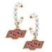 Women's CANVAS Style Oklahoma State Cowboys Pearl Hoop Enamel Drop Earrings