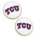 Women's CANVAS Style TCU Horned Frogs Enamel Disc Stud Earrings