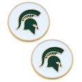 Women's CANVAS Style Michigan State Spartans Enamel Disc Stud Earrings