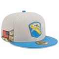 Men's New Era Stone/Powder Blue Los Angeles Chargers 2023 Salute To Service 59FIFTY Fitted Hat